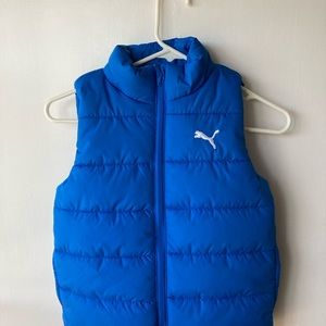 Puma Kids Blue Puffer Vest Size 7/8